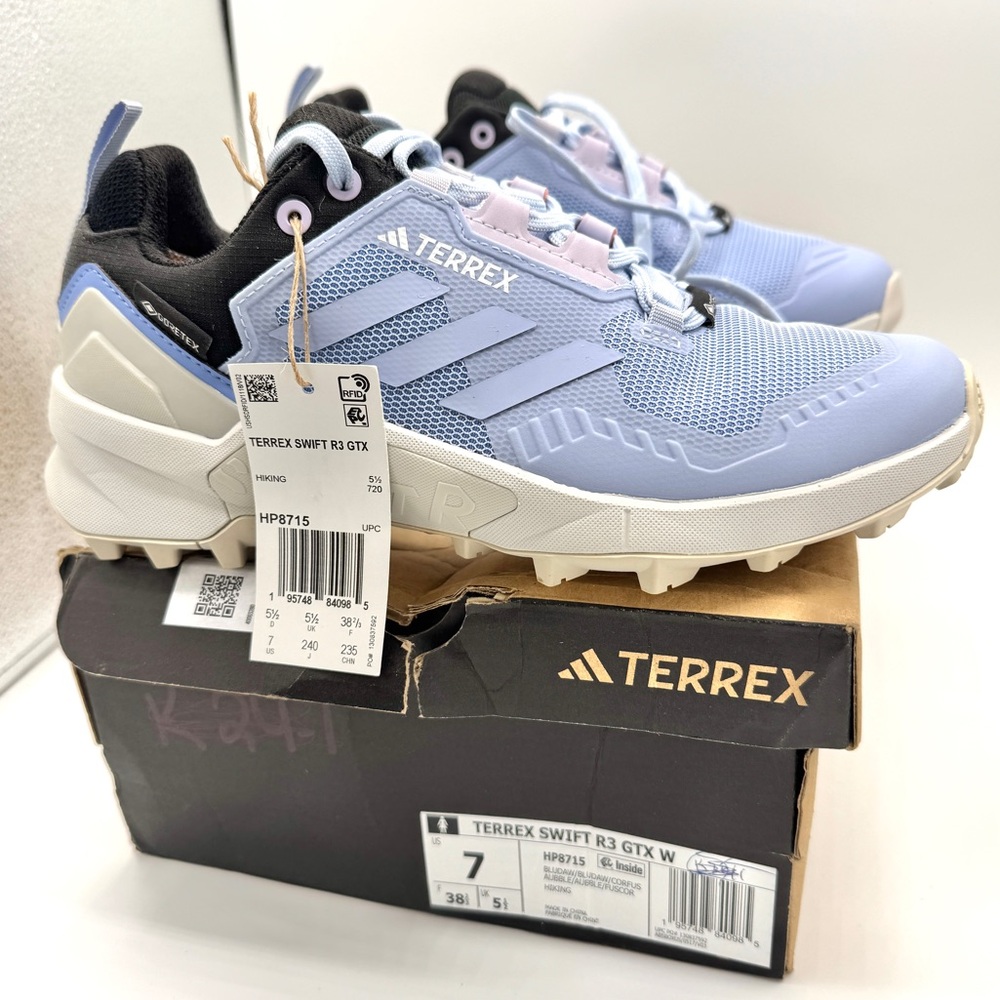 NWT Adidas Terrex Swift R3 GTX Goretex Women’s Hiking Shoes Blue Periwnkle NEW